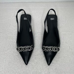 NWOB BP Camille Pointed Toe SlingBack flat in Black size 8.5